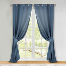 Classic Modern Solid Room Darkening Blackout Curtain Panels, Set of 2