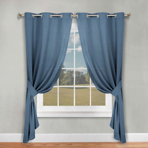 Classic Modern Solid Room Darkening Blackout Curtain Panels, Set of 2