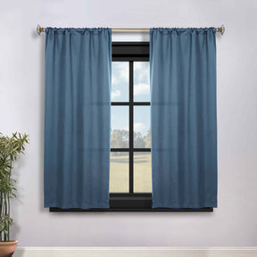 Solid Room Darkening Rod Pocket Blackout Curtain Panels, Set of 2