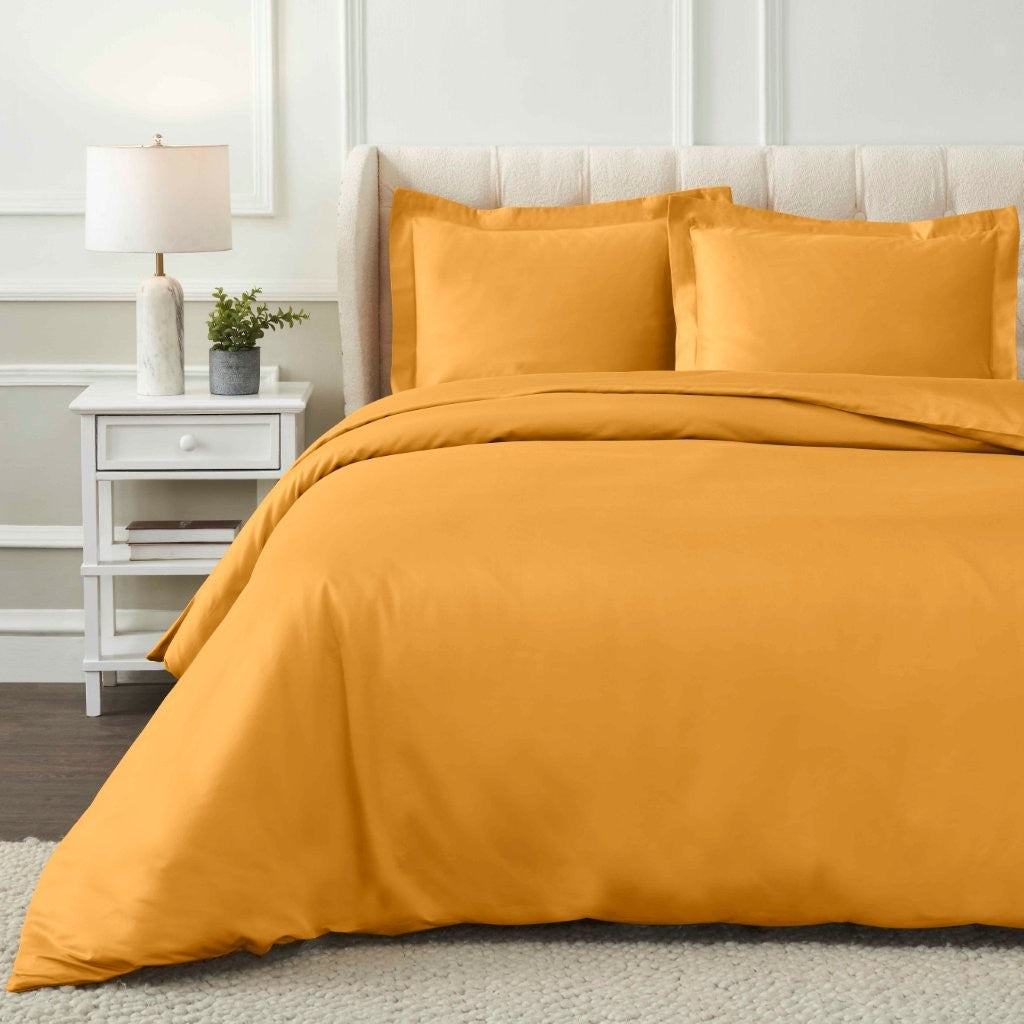 1200 Thread Count Egyptian Solid Cotton Duvet Cover Set