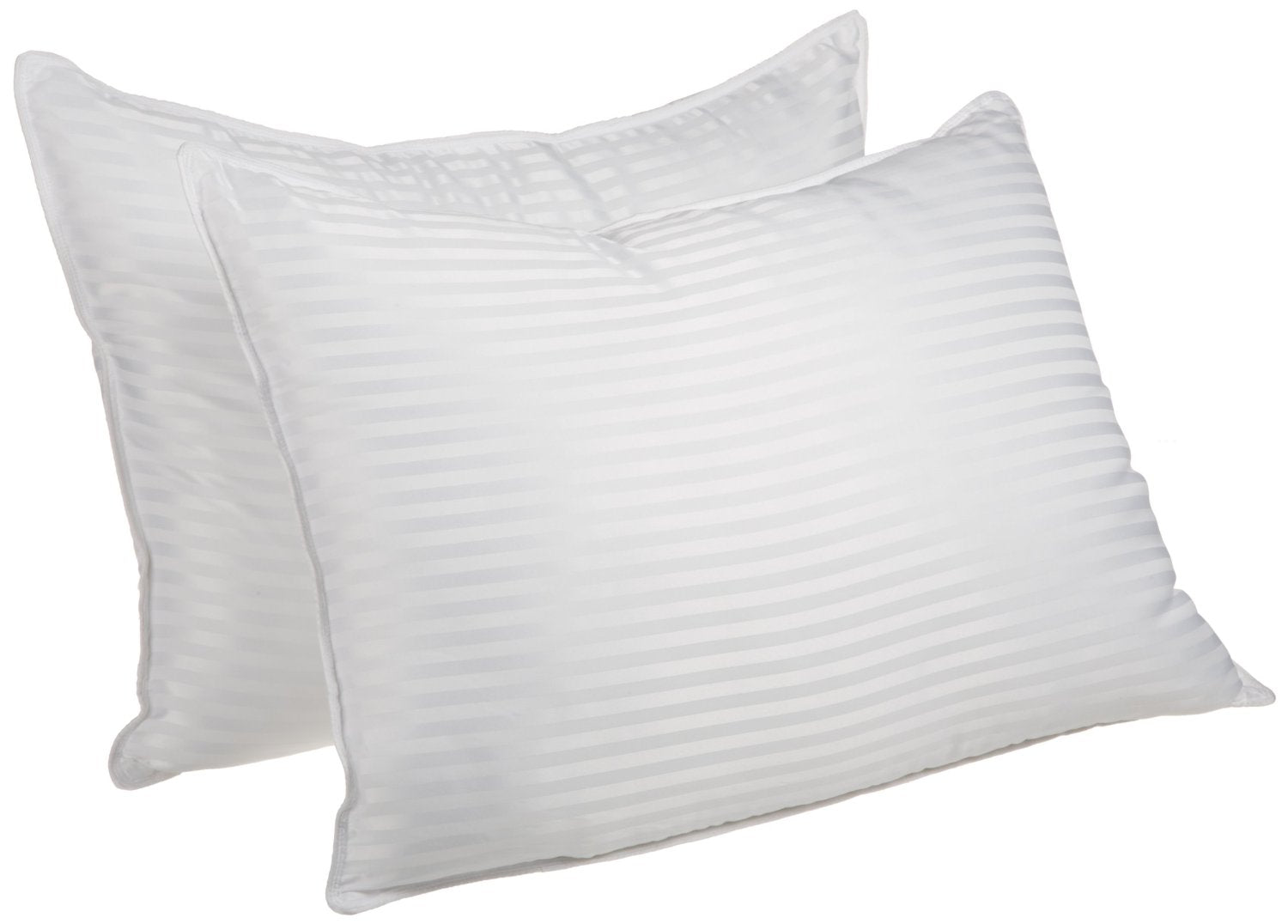 Medium Density Down Alternative Striped Pillows, Set of 2 and 4 - White