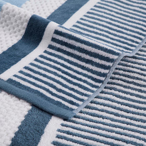 Cotton Oversized Striped 2 Piece Beach Towel - DuskyBlue