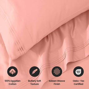 Egyptian Cotton 1000 Thread Count Solid Sheet Set Olympic Queen