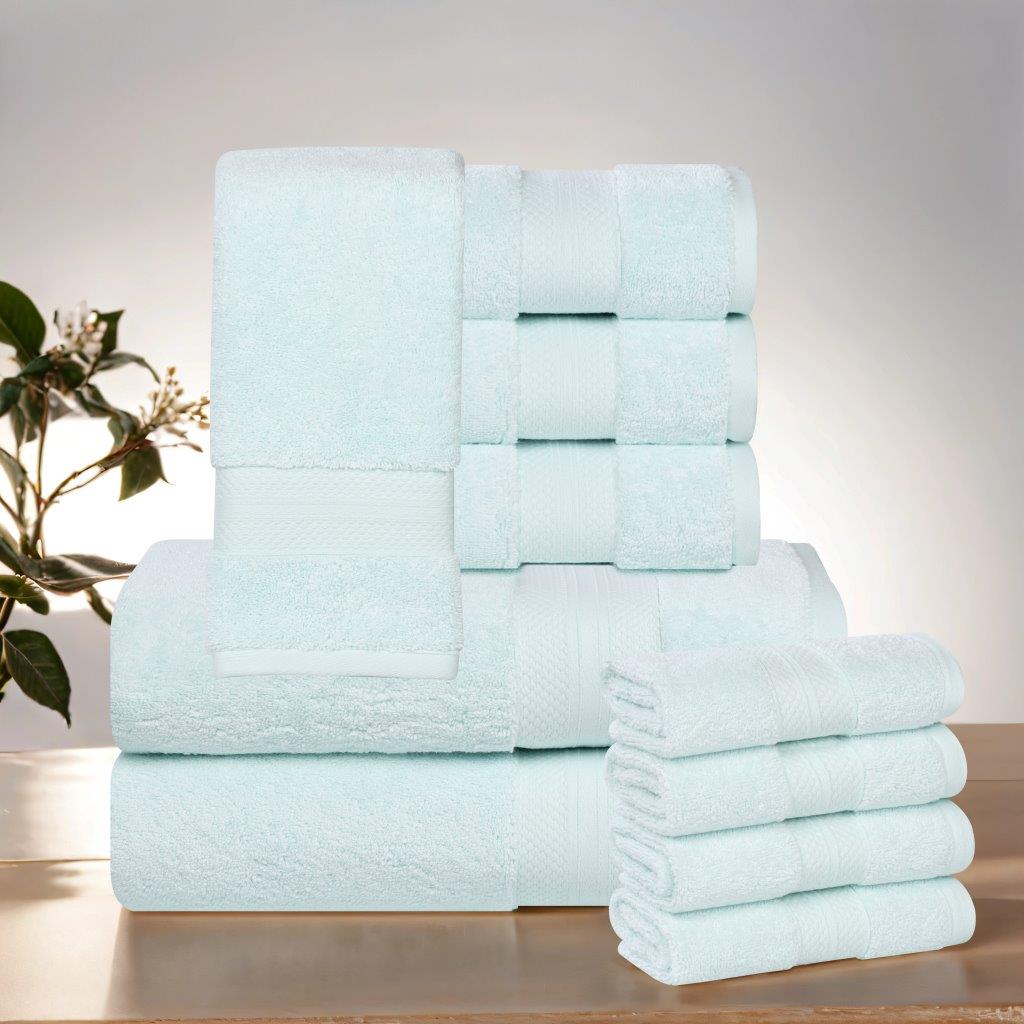 Aria Turkish Cotton Heavyweight Absorbent Solid 10 Piece Towel Set