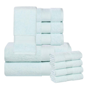 Aria Turkish Cotton Heavyweight Absorbent Solid 10 Piece Towel Set