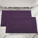 Leo Cotton Solid Modern Absorbent Heavy Washable Bath Mat Set of 2 - Bath Mats by Superior