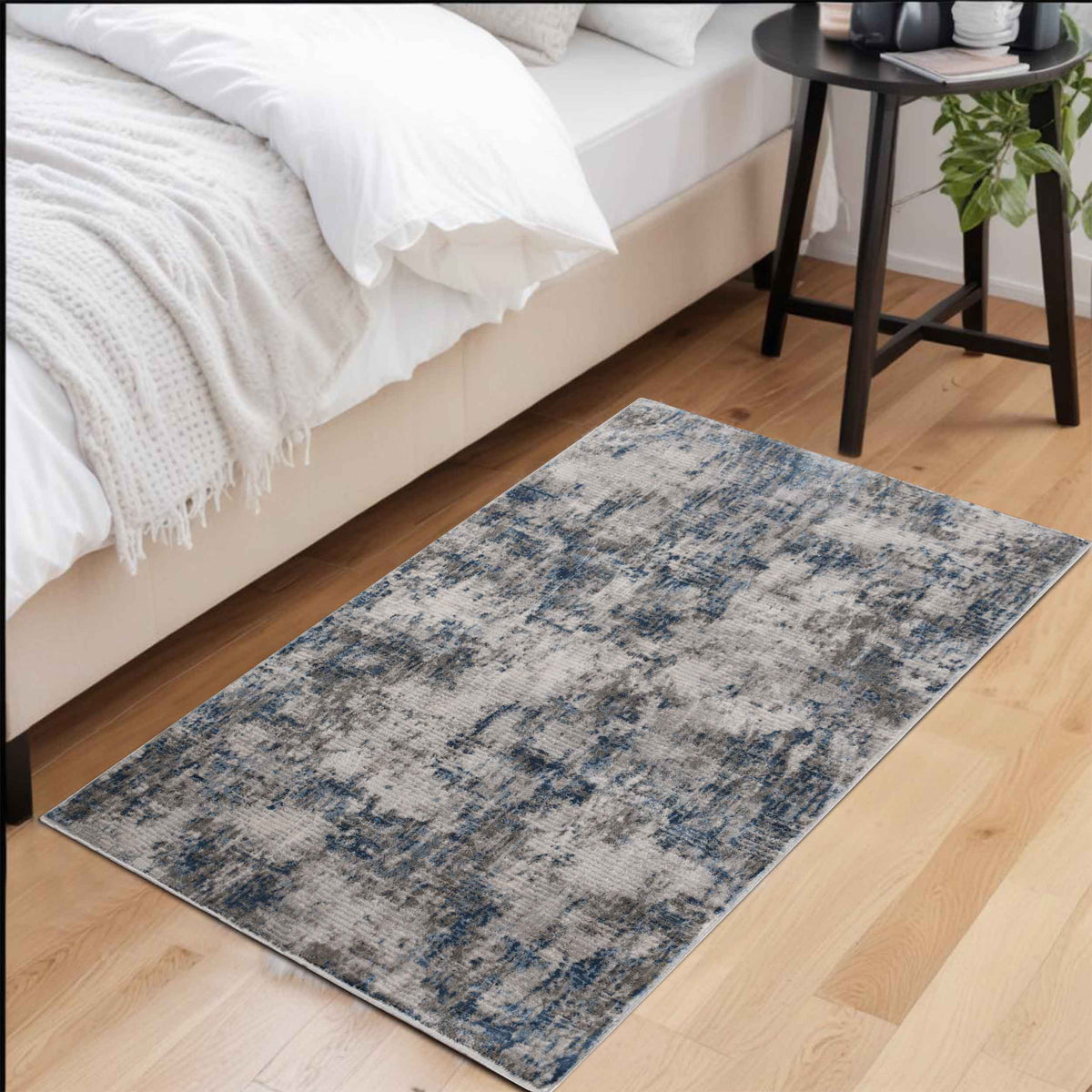 Euphemia Distressed Abstract Indoor Area Rug or Runner - Blue