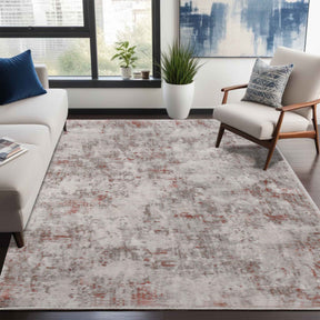 Euphemia Distressed Abstract Indoor Area Rug or Runner - Rust