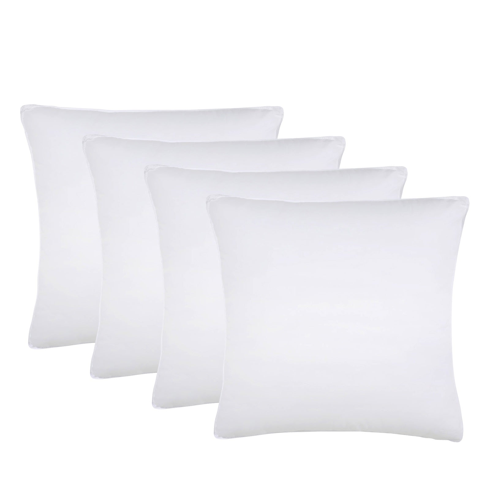 Medium Density Down Alternative Solid Euro Pillows, Set of 2 and 4 - White