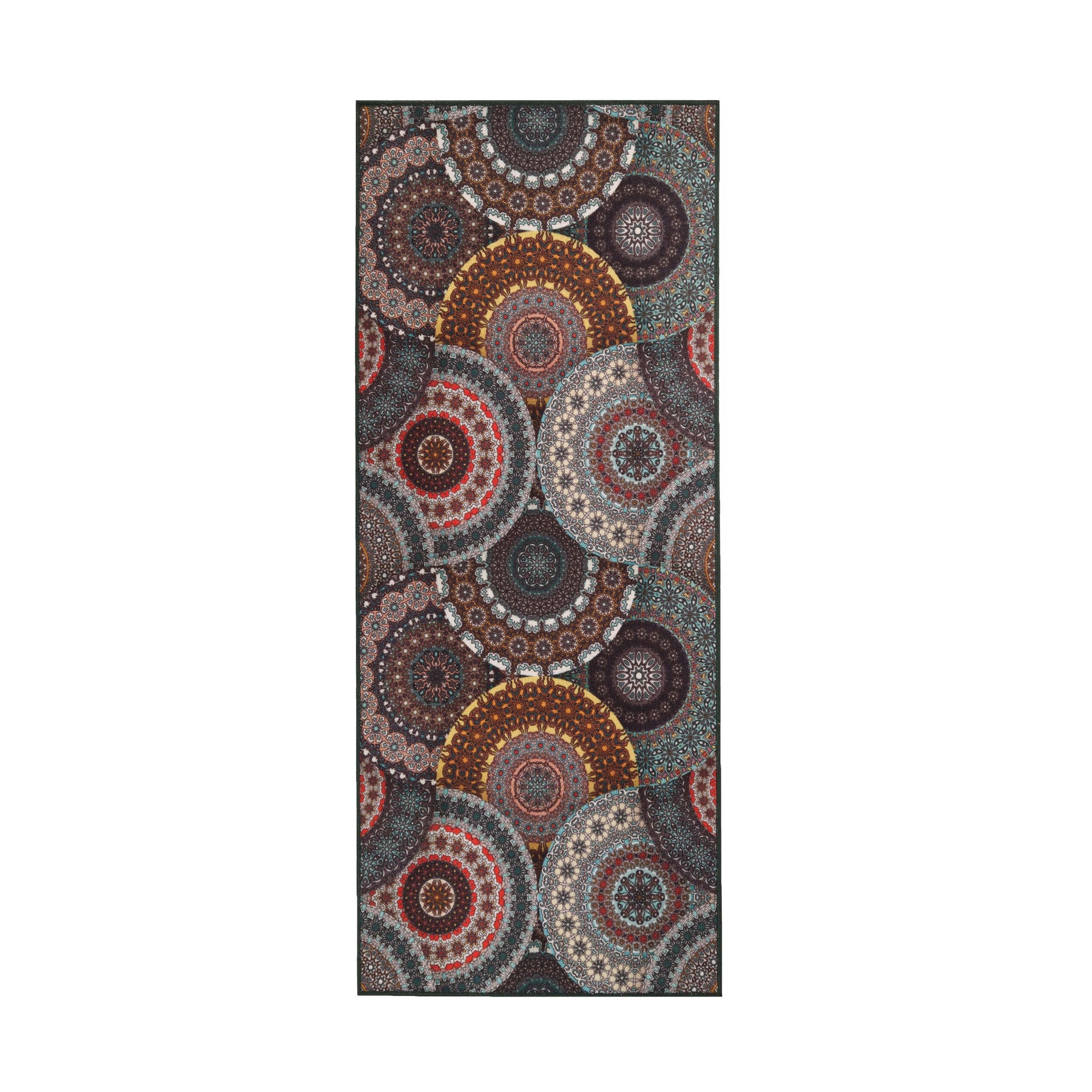 Evaline Medallion Non-Slip Indoor Outdoor Area Rug - Black