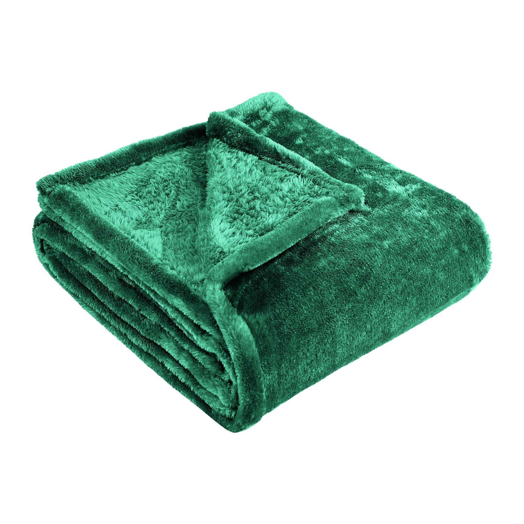 Fleece Plush Medium Weight Fluffy Soft Solid Decorative Blanket - EverGreen