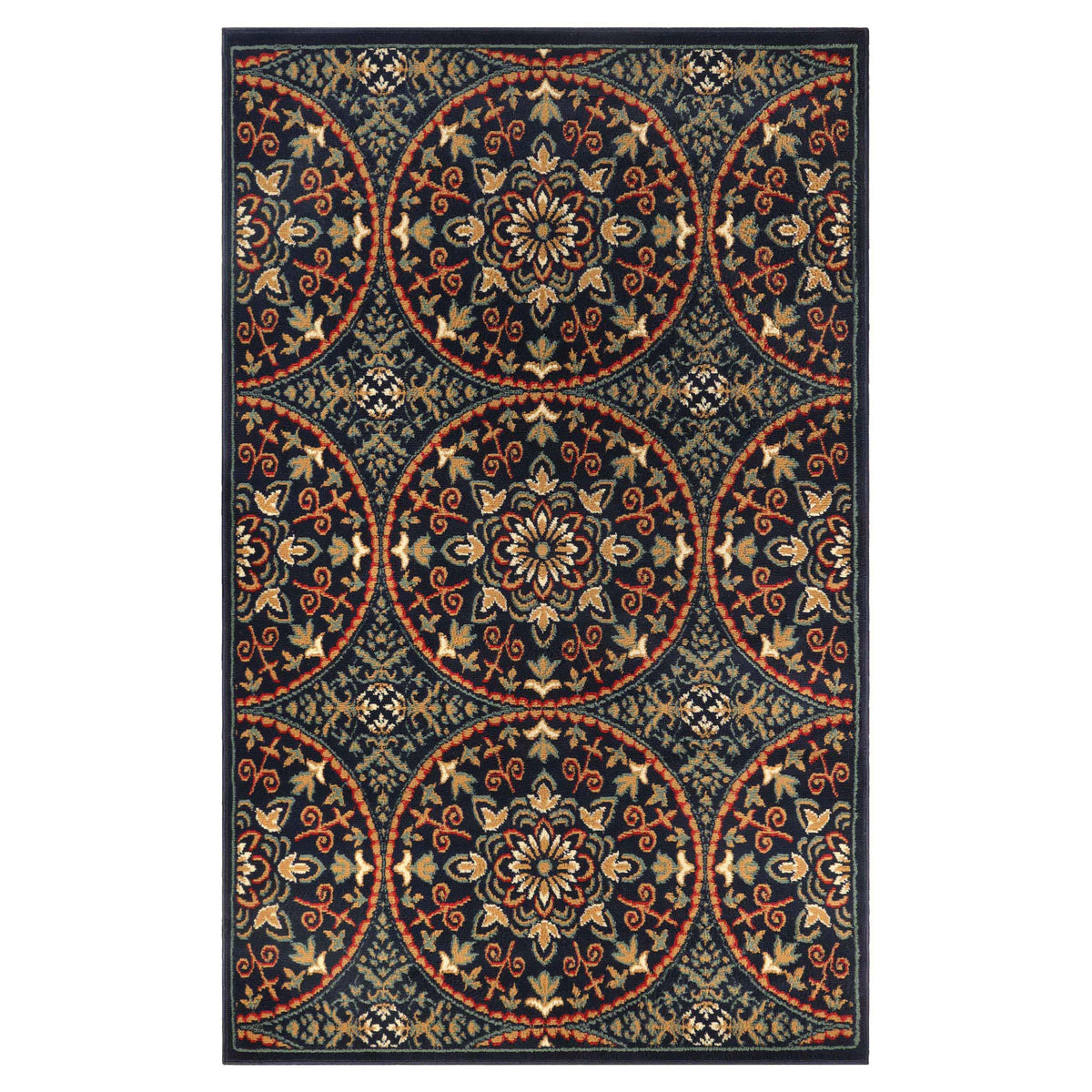 Fancy Medallion Floral Traditional Indoor Area Rug - Rugs by Superior - Superior 