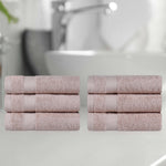 Egyptian Cotton Dobby Border Medium Weight 6 Piece Hand Towel Set - Hand Towel Set by Superior