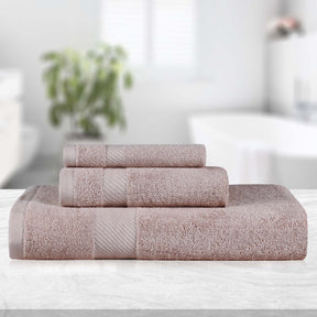 Kendell Egyptian Cotton Quick Drying 3 Piece Towel Set - Fawn