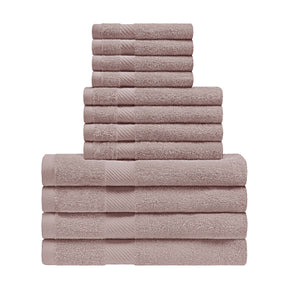 Eco-Friendly Egyptian Cotton Cotton Absorbent 12 Piece Assorted Towel Set - Fawn