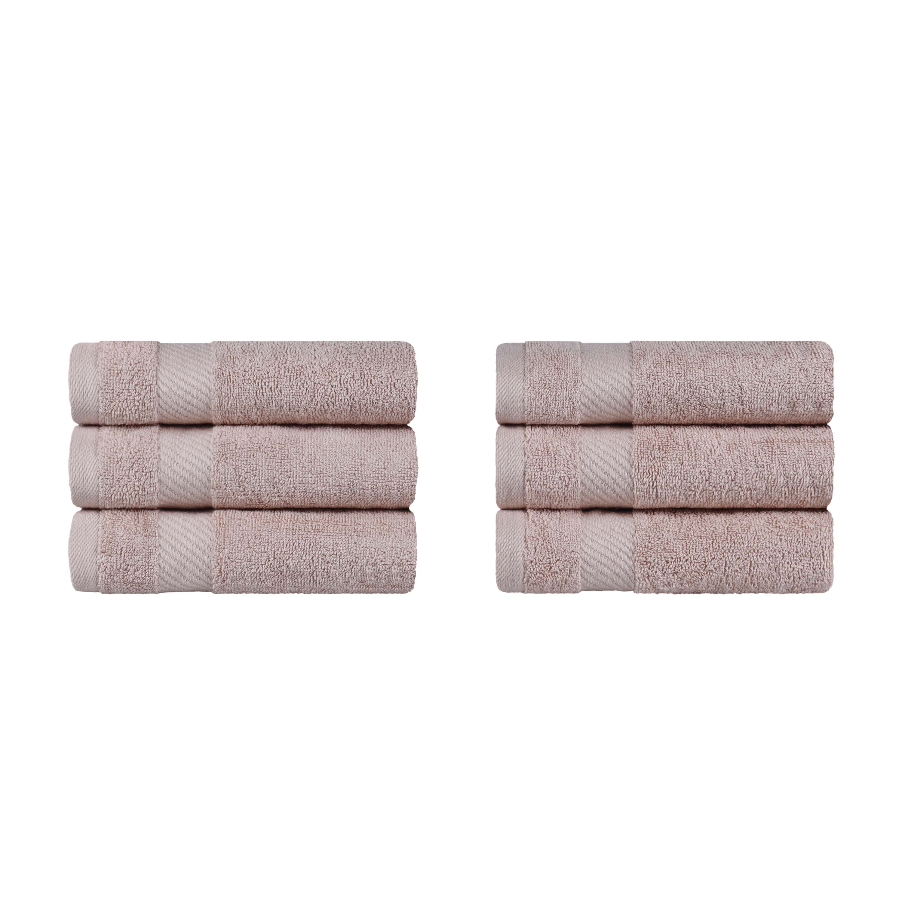 Egyptian Cotton Dobby Border Medium Weight 6 Piece Hand Towel Set - Hand Towel Set by Superior