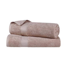 Egyptian Cotton Dobby Border Medium Weight 2 Piece Bath Sheet Set - Bath Sheets by Superior - Superior 