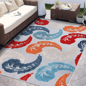 Feather Modern Bohemian Indoor Outdoor Area Rug - Rugs by Superior - Superior 