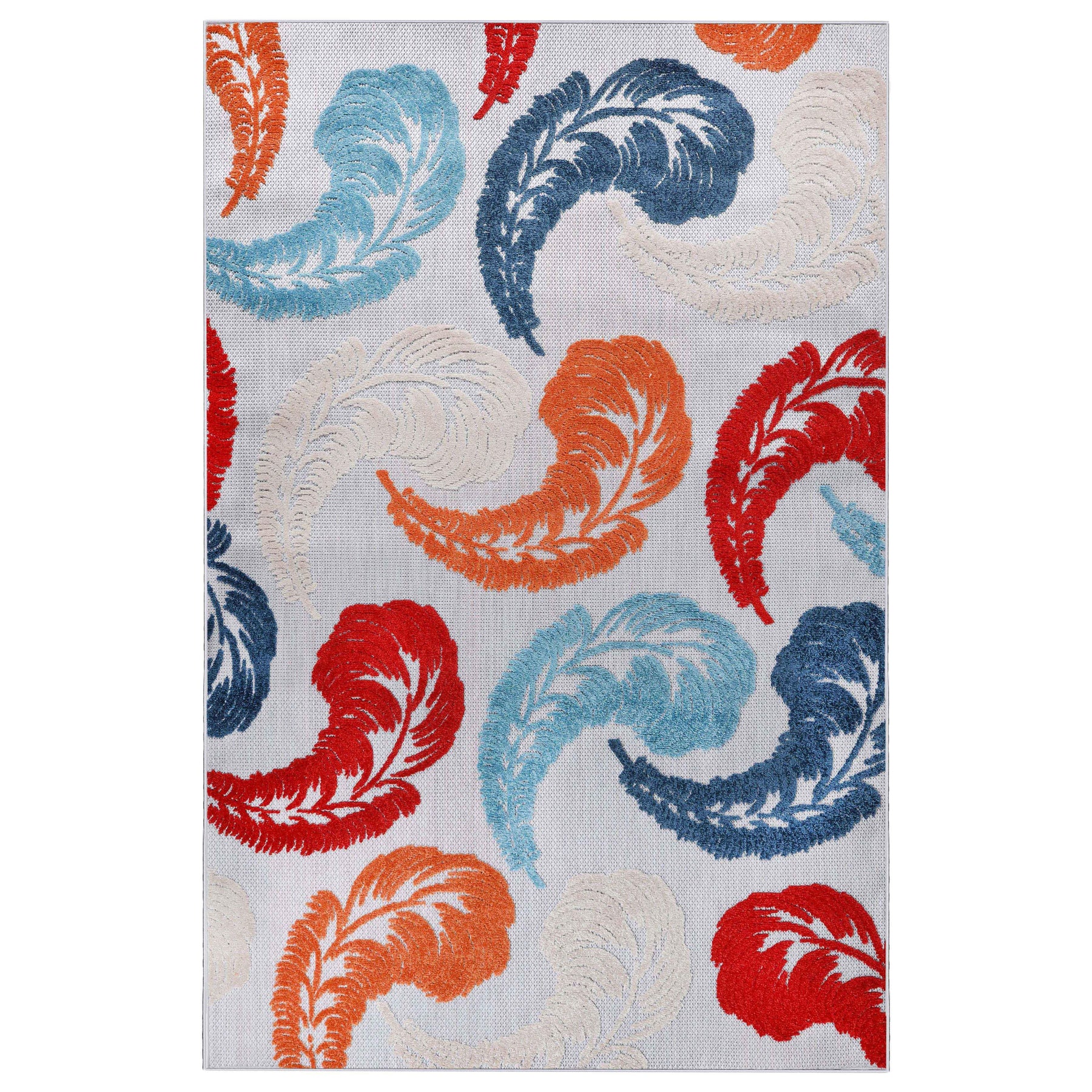 Feather Modern Bohemian Indoor Outdoor Area Rug - Rugs by Superior - Superior 