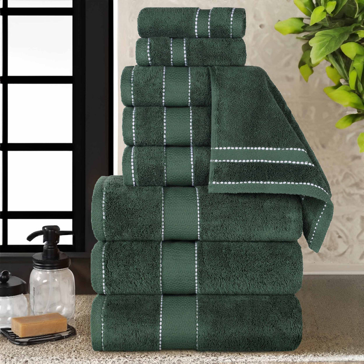 Niles Egyptian Giza Cotton Plush Heavyweight Soft 9 Piece Towel Set