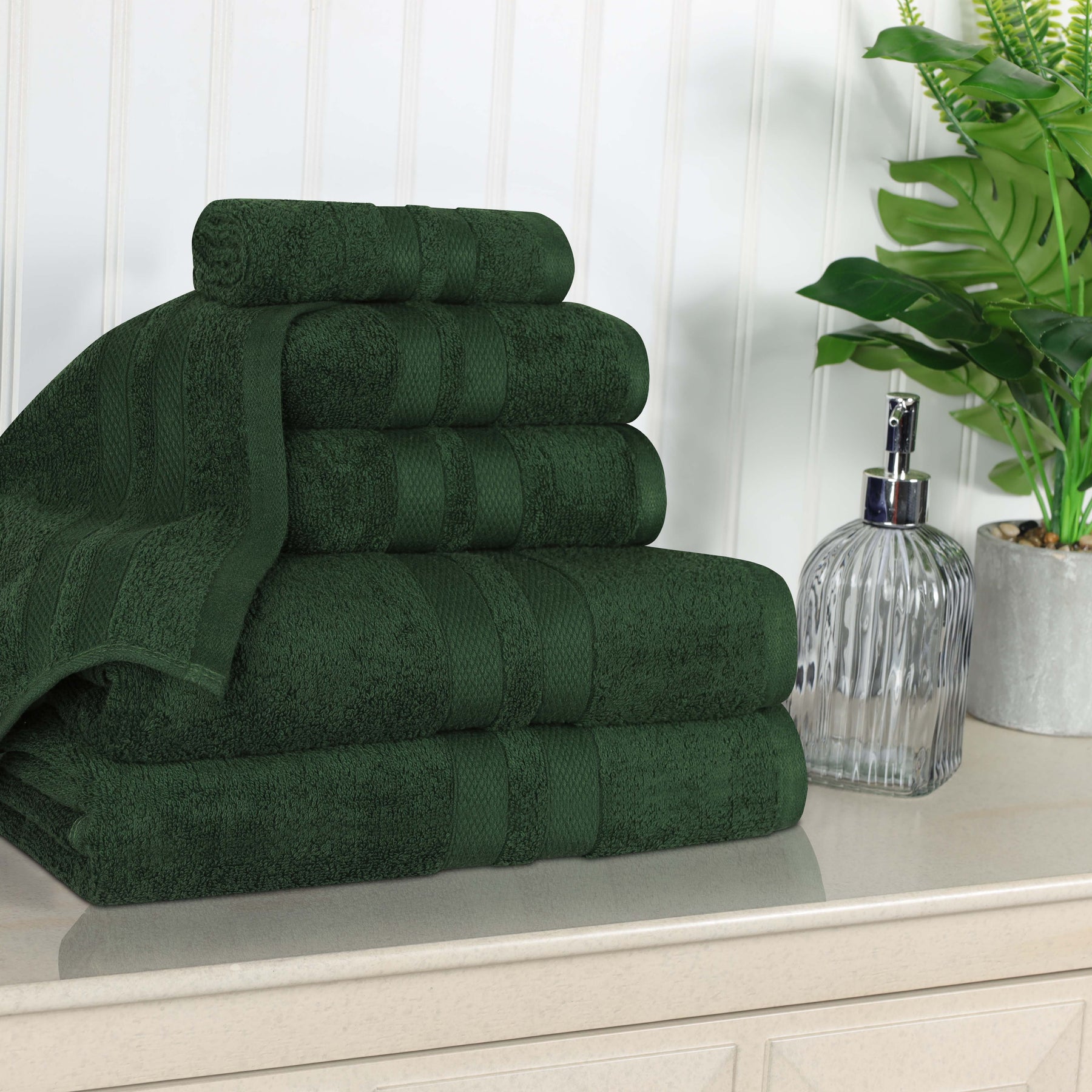 Ultra Soft Cotton Absorbent Solid Assorted 6 Piece Towel Set