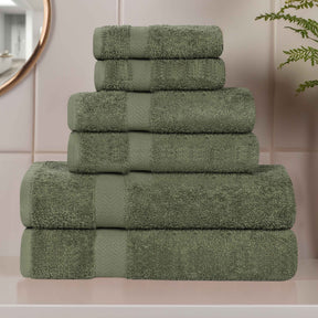 6 Piece Cotton Eco-Friendly Soft Absorbent Towel Set