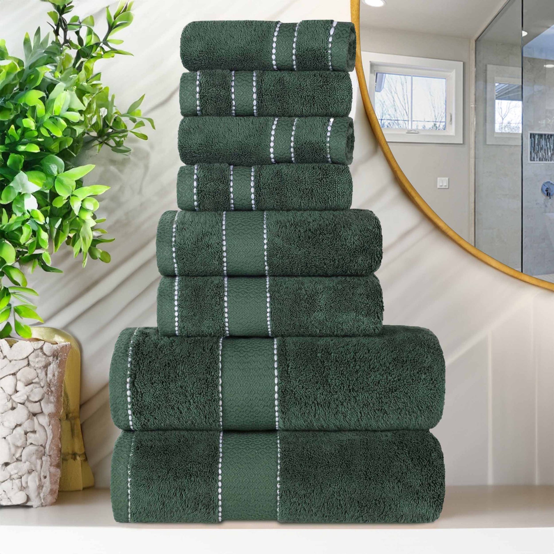 Niles Egyptian Giza Cotton Plush Heavyweight Soft 8 Piece Towel Set