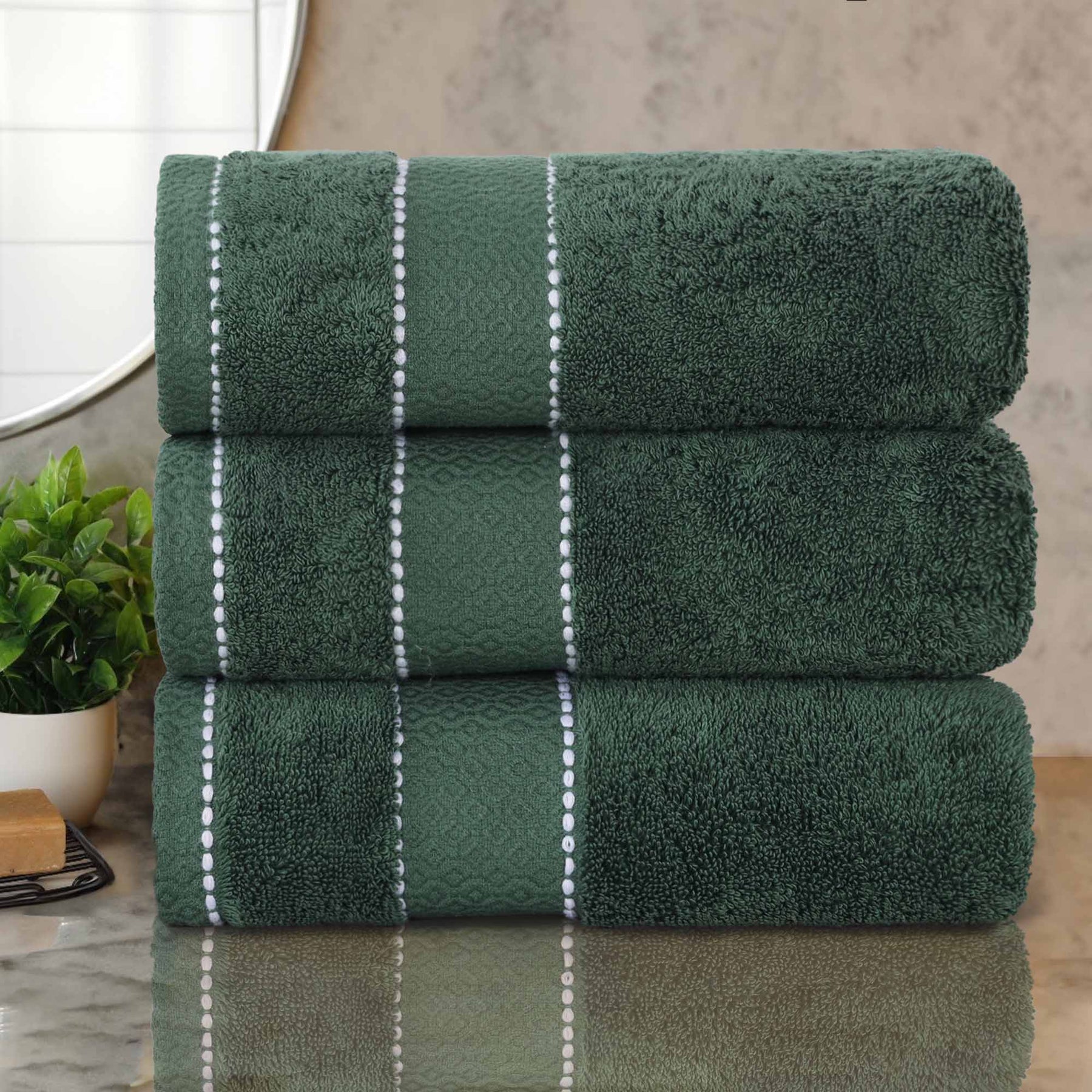 Niles Egyptian Giza Cotton Plush Thick Absorbent Bath Towel Set of 3