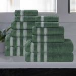 Brea Zero Twist Cotton Ribbed Geometric Border 12 Piece Towel Set - Towel Set by Superior