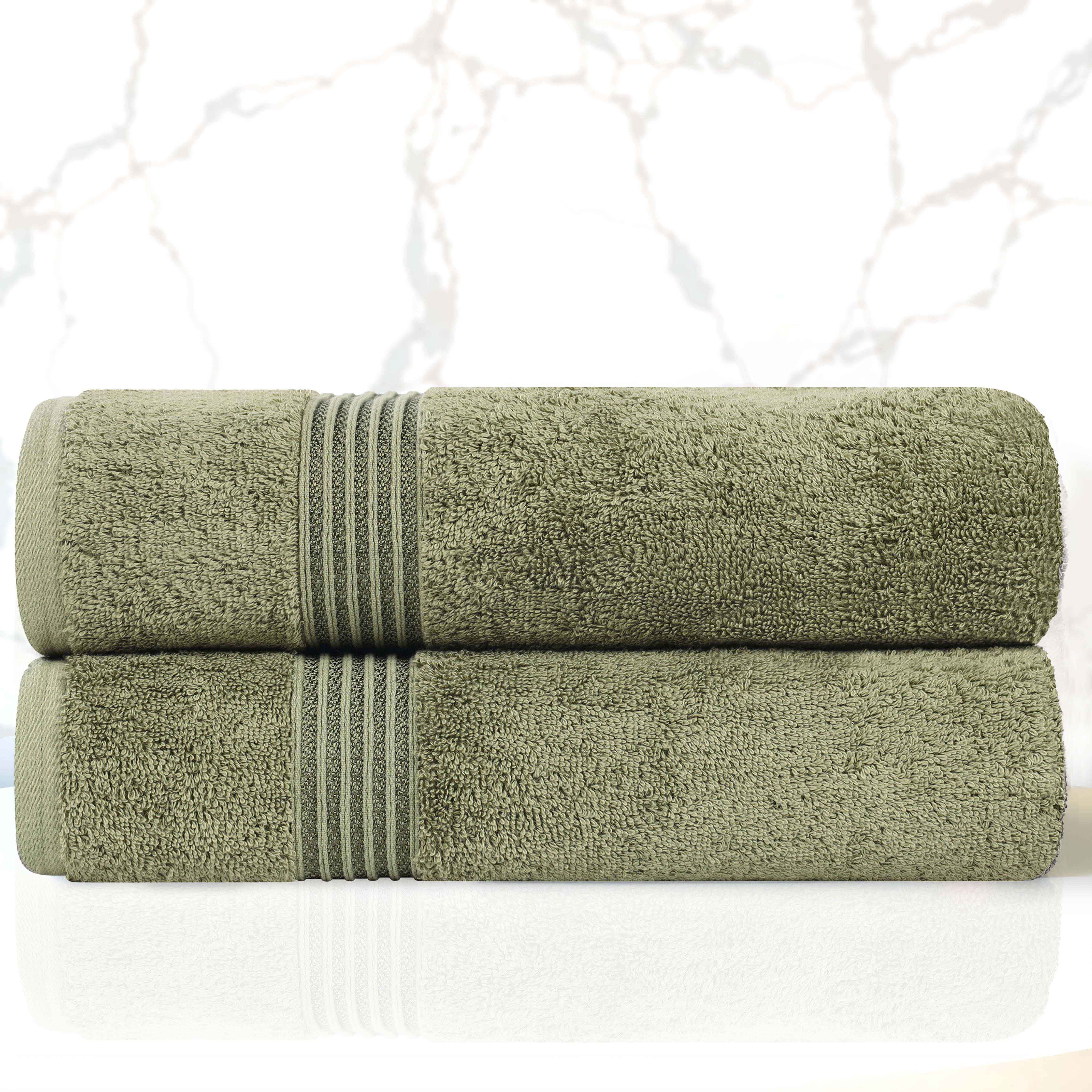 Heritage Egyptian Cotton Plush Absorbent Luxury Bath Towel Set of 2 - Bath Towel by Superior