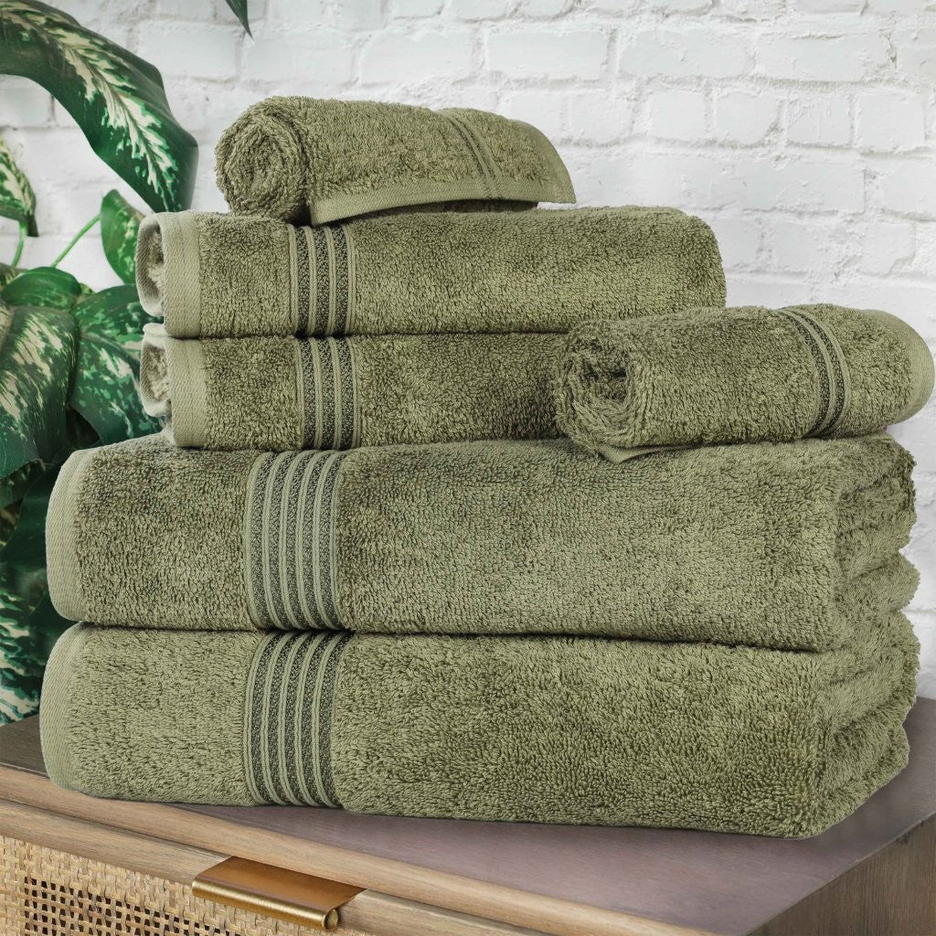 Heritage Egyptian Cotton Plush Absorbent Luxury 6 Piece Towel Set