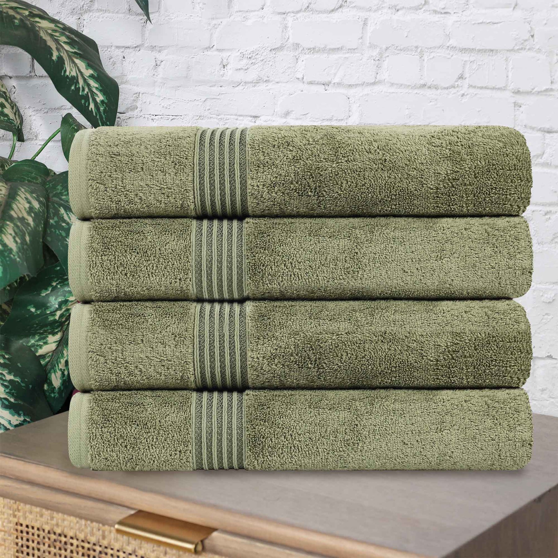 Heritage Egyptian Cotton Plush Absorbent Luxury Bath Towel Set of 4