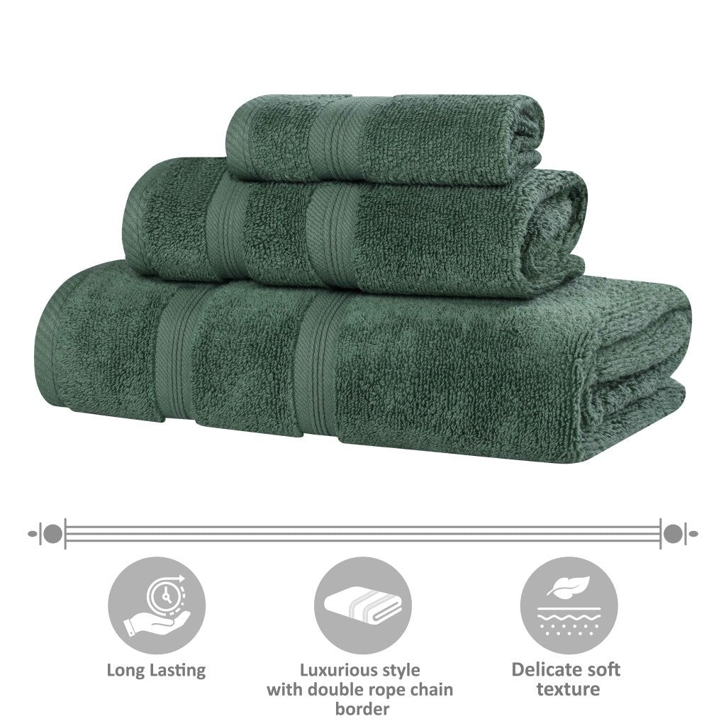 Smart Dry Zero Twist Cotton Medium Weight 9 Piece Assorted Towel Set