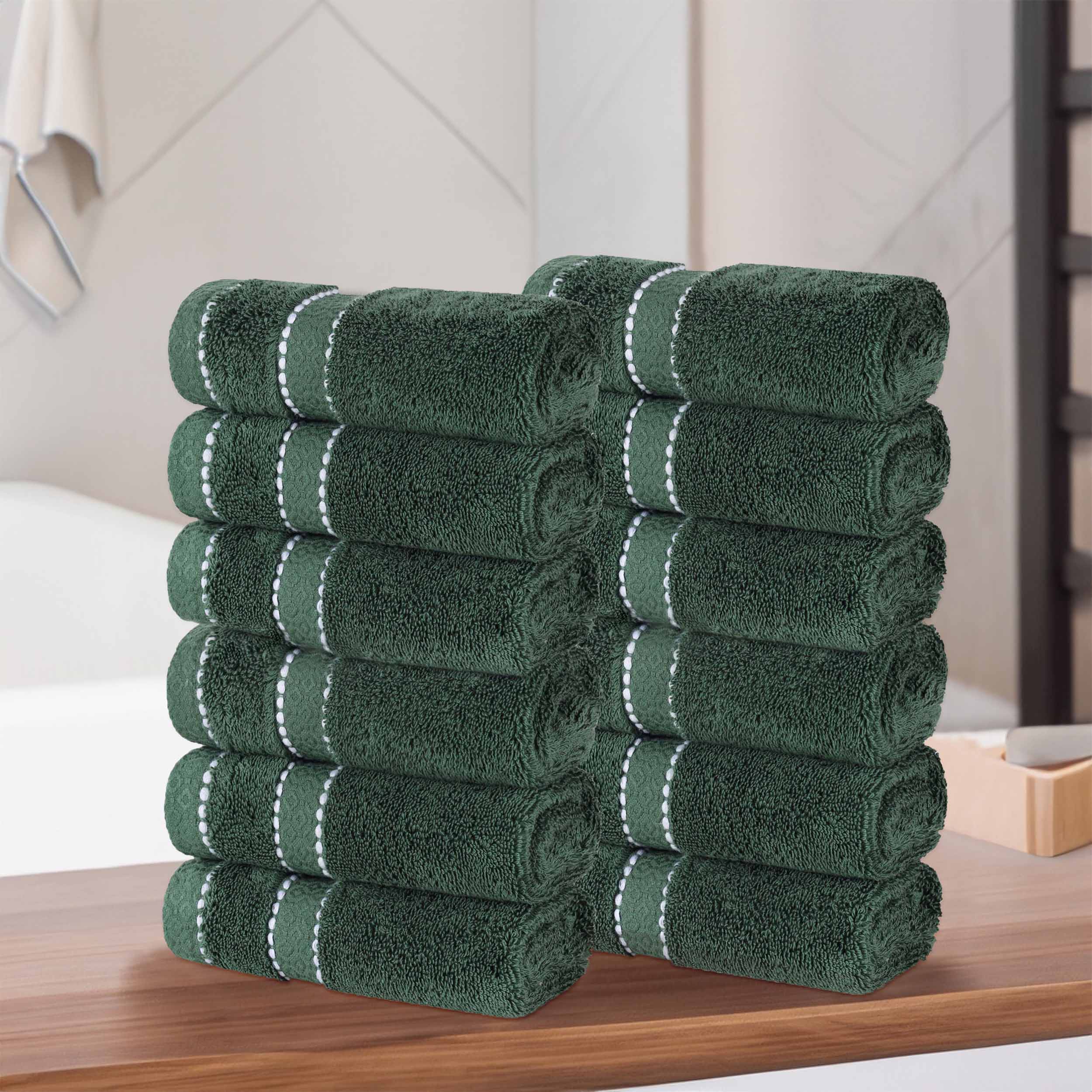 Niles Egyptian Giza Cotton Plush Heavyweight Soft 12 Piece Towel Set - Towel Set by Superior