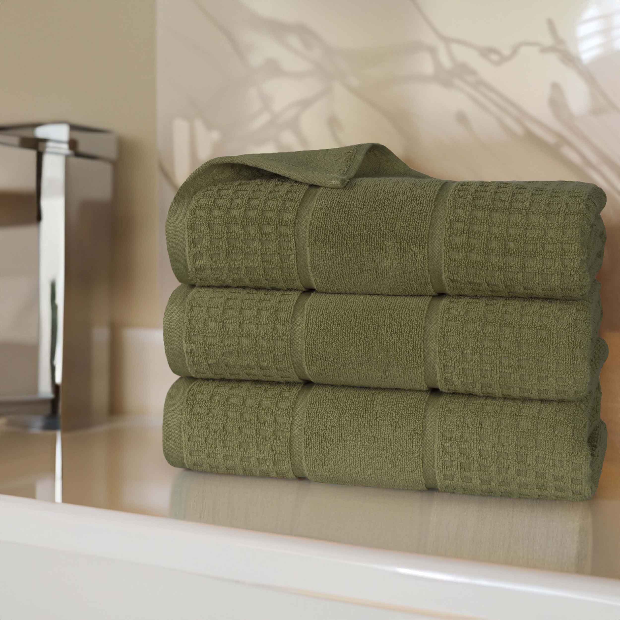 Napa Zero Twist Cotton Solid Waffle Honeycomb Bath Towel Set of 3 - Bath Towel by Superior