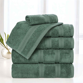 Smart Dry Zero Twist Cotton Medium Weight 6 Piece Assorted Towel Set