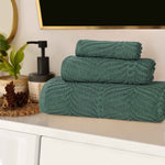 Chevron Zero Twist Jaquard Cotton 3 Piece Bathroom Towel Set - Towel Set by Superior