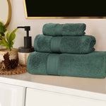 Chevron Zero Twist Solid Soft Absorbent Cotton 3 Piece Towel Set - Towel Set by Superior