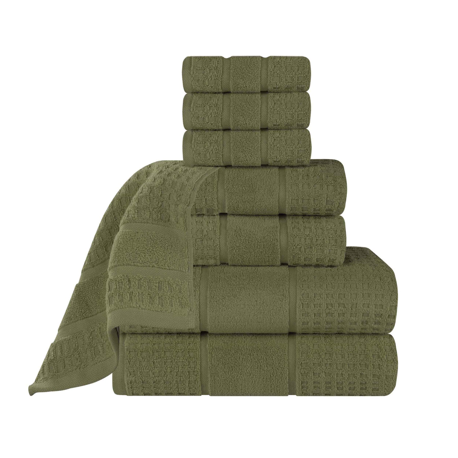 Napa Zero Twist Cotton Solid Waffle Honeycomb 8 Piece Towel Set