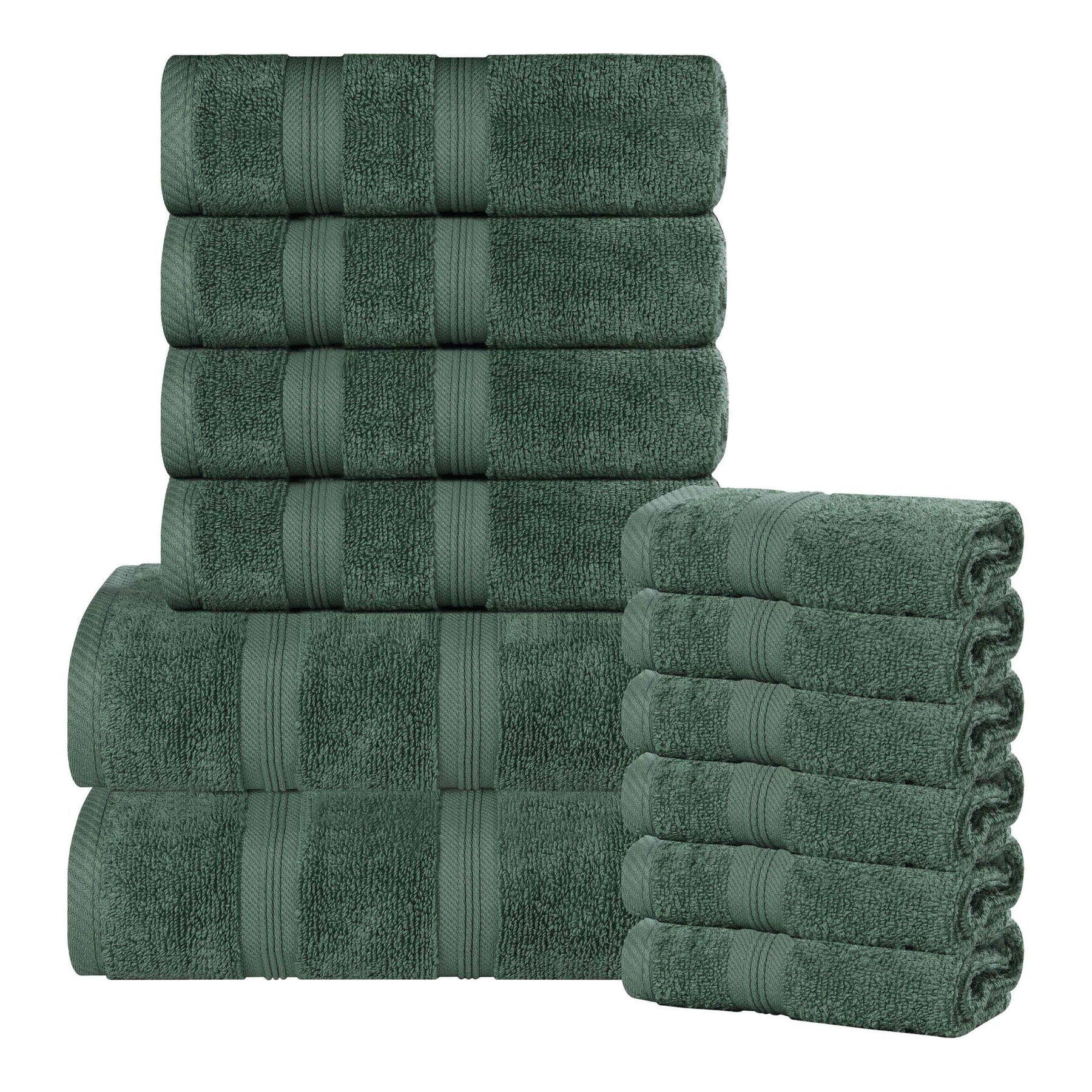 Smart Dry Zero Twist Cotton Medium Weight 12 Piece Assorted Towel Set