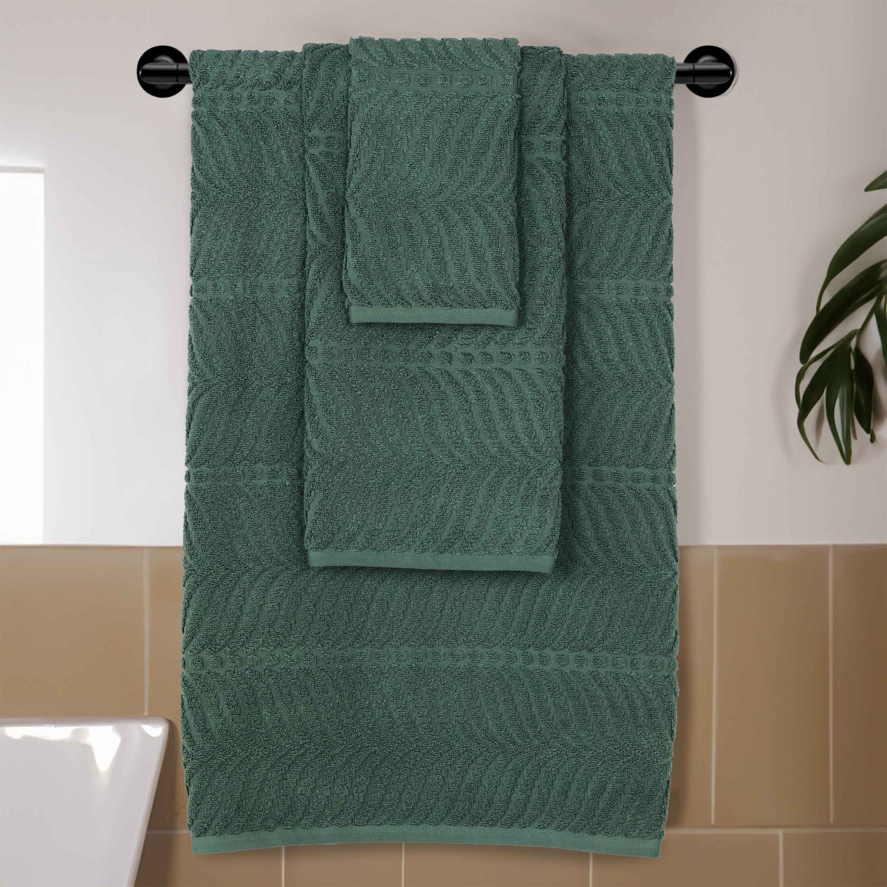 Chevron Zero Twist Jaquard Cotton 3 Piece Bathroom Towel Set - Towel Set by Superior