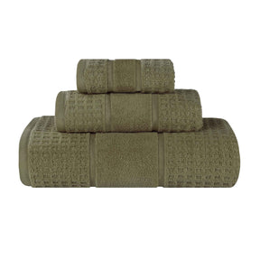 Napa Zero Twist Cotton Solid Waffle Honeycomb 3 Piece Towel Set