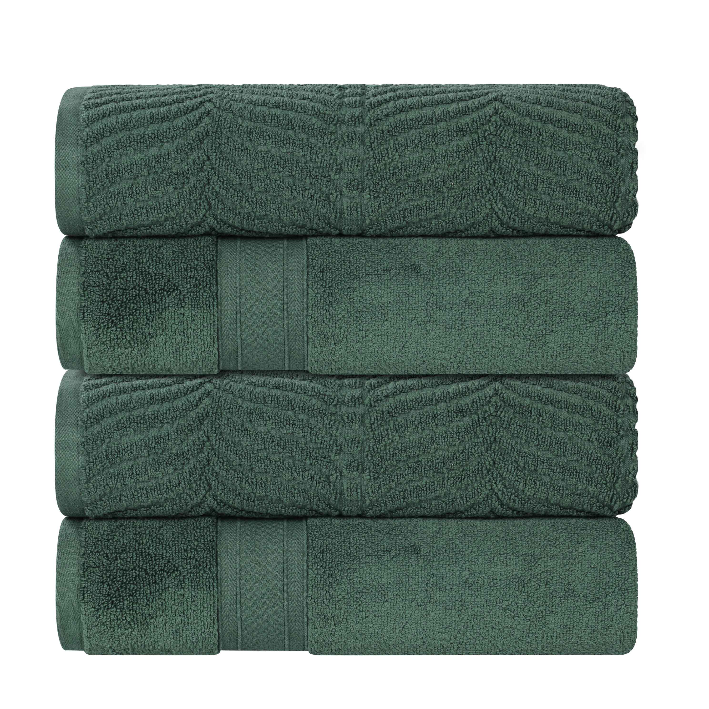 Chevron Zero Twist Solid and Jacquard Soft Cotton Hand Towel Set of 6 - Hand Towel by Superior