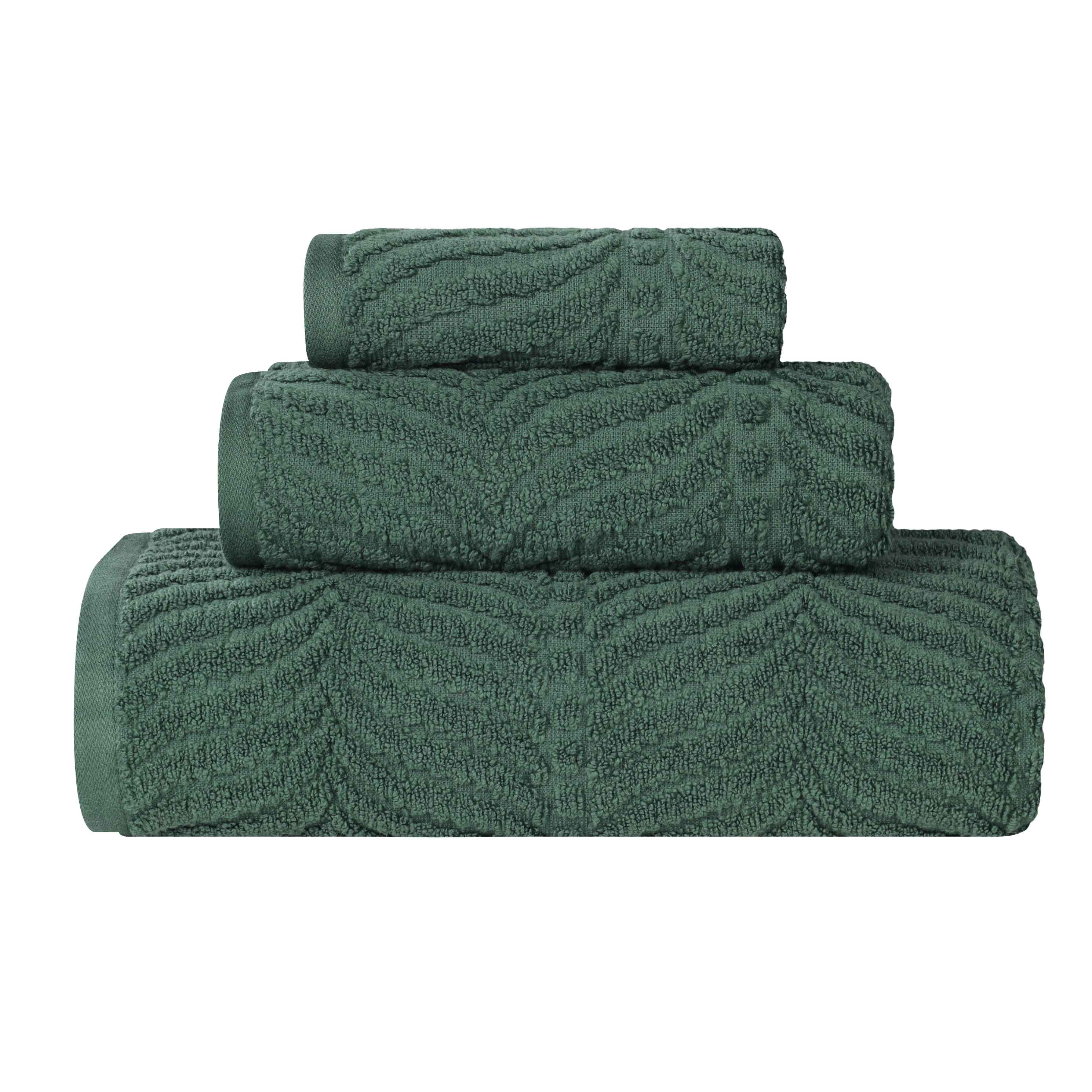 Chevron Zero Twist Jaquard Cotton 3 Piece Bathroom Towel Set - Towel Set by Superior