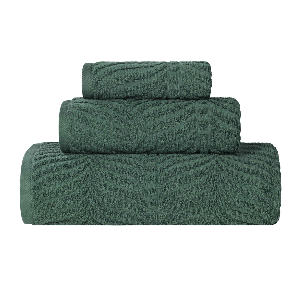 Chevron Zero Twist Jaquard Cotton 3 Piece Bathroom Towel Set