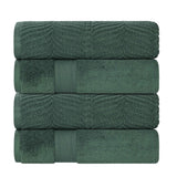 Chevron Zero Twist Solid and Jacquard Soft Cotton Bath Towel Set of 4 - Bath Towel by Superior