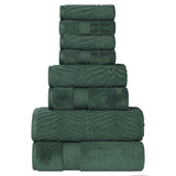 Chevron Zero Twist Solid and Jacquard Cotton 8 Piece Towel Set - Towel Set by Superior