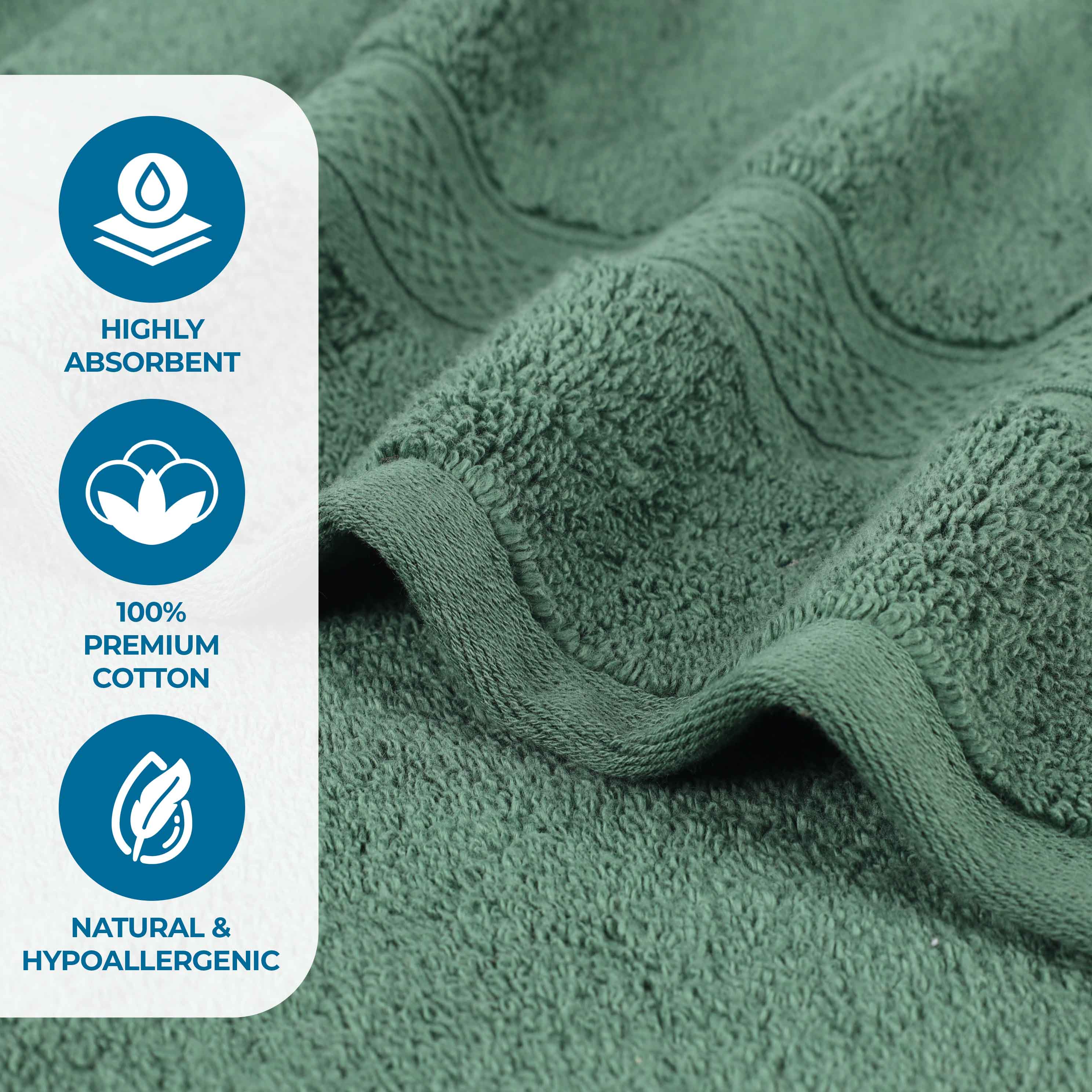 Chevron Zero Twist Solid Soft Absorbent Cotton 3 Piece Towel Set - Towel Set by Superior