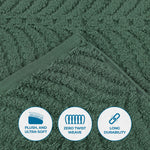 Chevron Zero Twist Solid and Jacquard Soft Cotton Washcloth Set of 12 - Face Towel by Superior