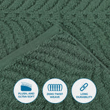 Chevron Zero Twist Solid and Jacquard Soft Cotton Washcloth Set of 12 - Face Towel by Superior